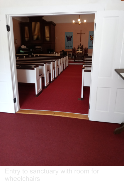 Entry to sanctuary with room for wheelchairs
